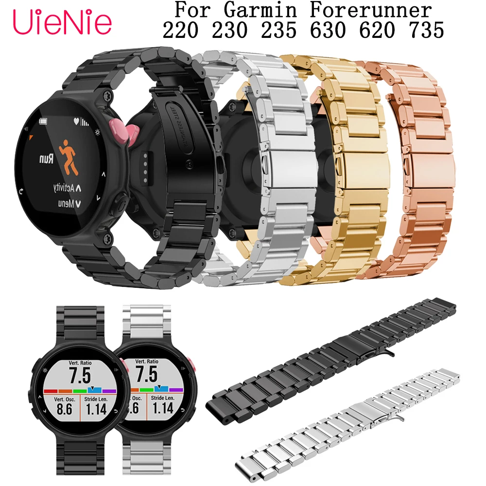 

For Garmin Forerunner 230 235 220 630 620 735 smart watch Strap wristband metal stainless steel strap easy to wear watchband