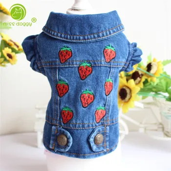 

2018 Newly Spring Autumn Dog Jacket Cute Clothes for Small Dogs Sweeties Strawberry Embroidery Design Puppy Chihuahua Coats 20E