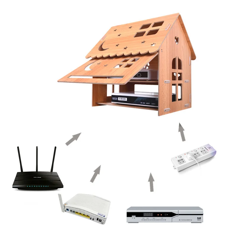 Деревянные роутеры, коробка для хранения, стойки для Wi-Fi роутера, настенный кабельный подвесной стеллаж, коробки для ТВ, стеллажи, полка, крышка гнезда, держатель для хранения