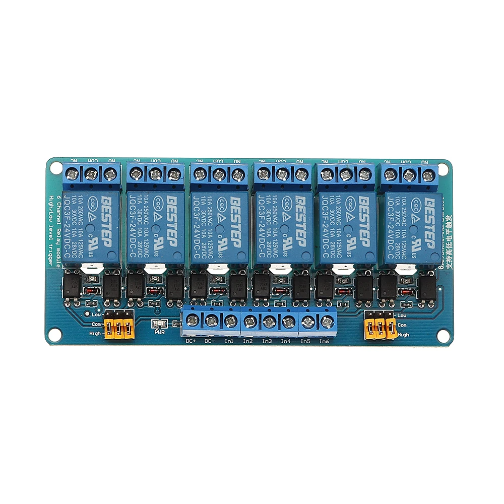 

1PCS 6 Channel 24V Relay Module High And Low Level Trigger For Arduino