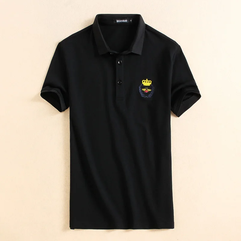 

Good Polos 2019 Summer Great Designer Polo Shirts Men Crown Embroidery Cotton Classic Polo Short Sleeve Tees Tops 4XL 5XL 81862