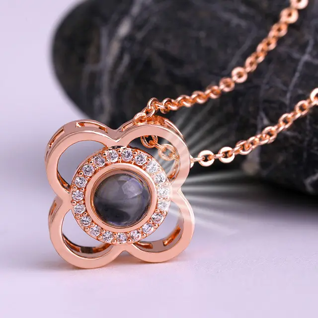 100 I Love You Necklace Rose Gold GP Roman Numerals Pendant Memory of Love Gift 100 I Love You Necklace Rose Gold GP Roman Numerals Pendant Memory of Love Gift