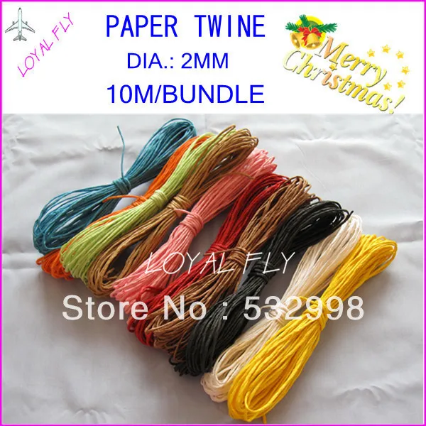 

10 color decorative paper rope(10m/bundle) 60pcs/lot, color twisted paper rope twisted paper twine by free shipping