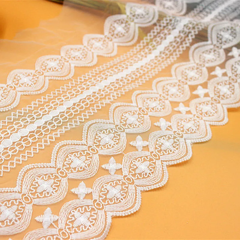 

1Yard Lace Fabric width Cotton Embroidered Sewing Ribbon Lace Trim Dress 20CM DIY Garment Accessories Curtains African Lace