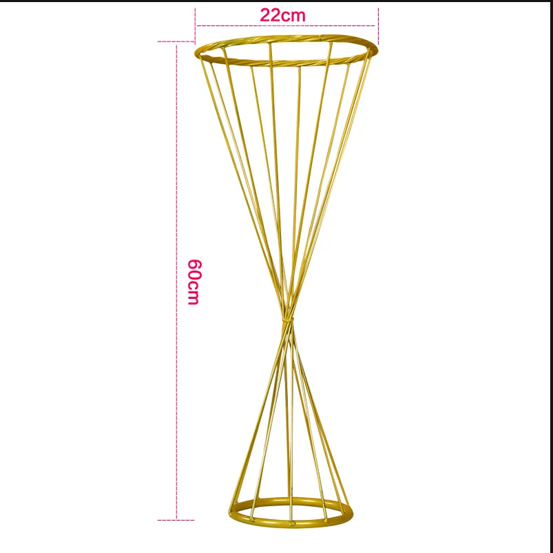 Свадебные реквизиты из кованого железа маленькие украшения на талии стол центральный цветок стенд витая дорога руководство цветок ваза золото Белый 4 шт