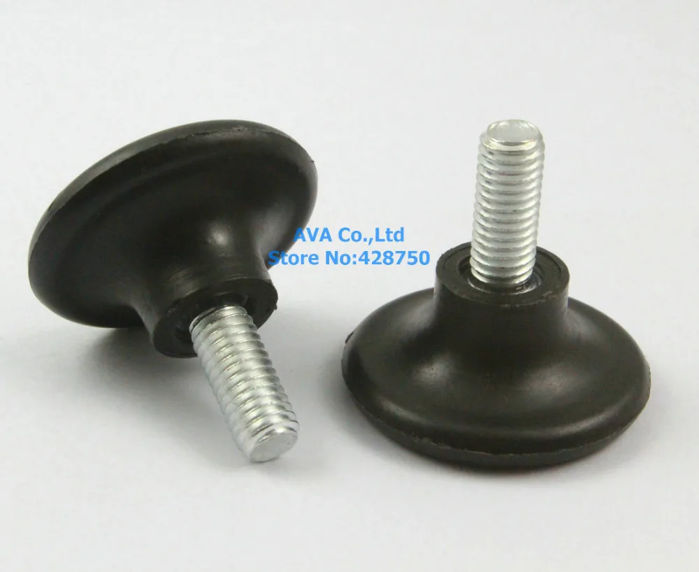 20 Black M8x17mm Screw 38mm Base Adjustable Furniture Leg Table