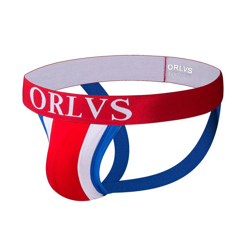 Мужские трусы джоки ORLVS оранжевые хлопковые стринги с низкой посадкой нижнее