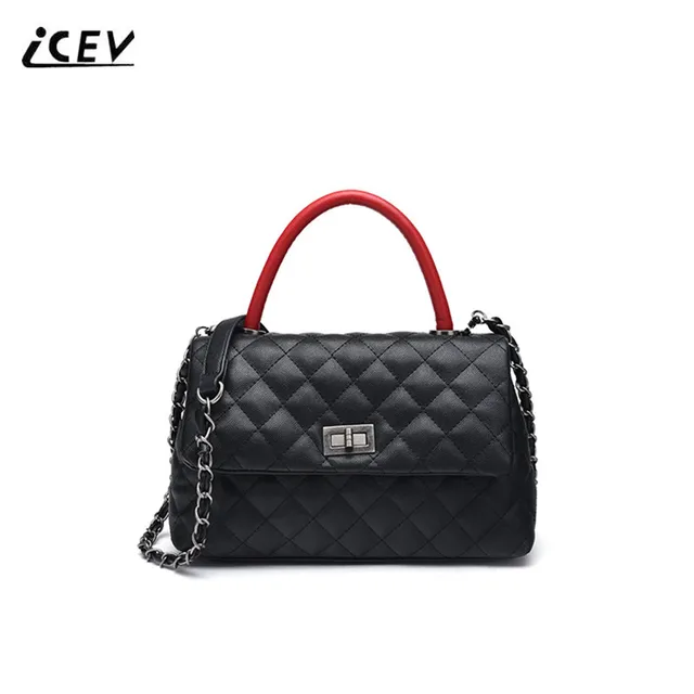 Icev New Simple Quilted Chains Women Leather Designer Handbags High Icev New Simple Quilted Chains Women Leather Designer Handbags High Quality Fashion Top Handle Bags