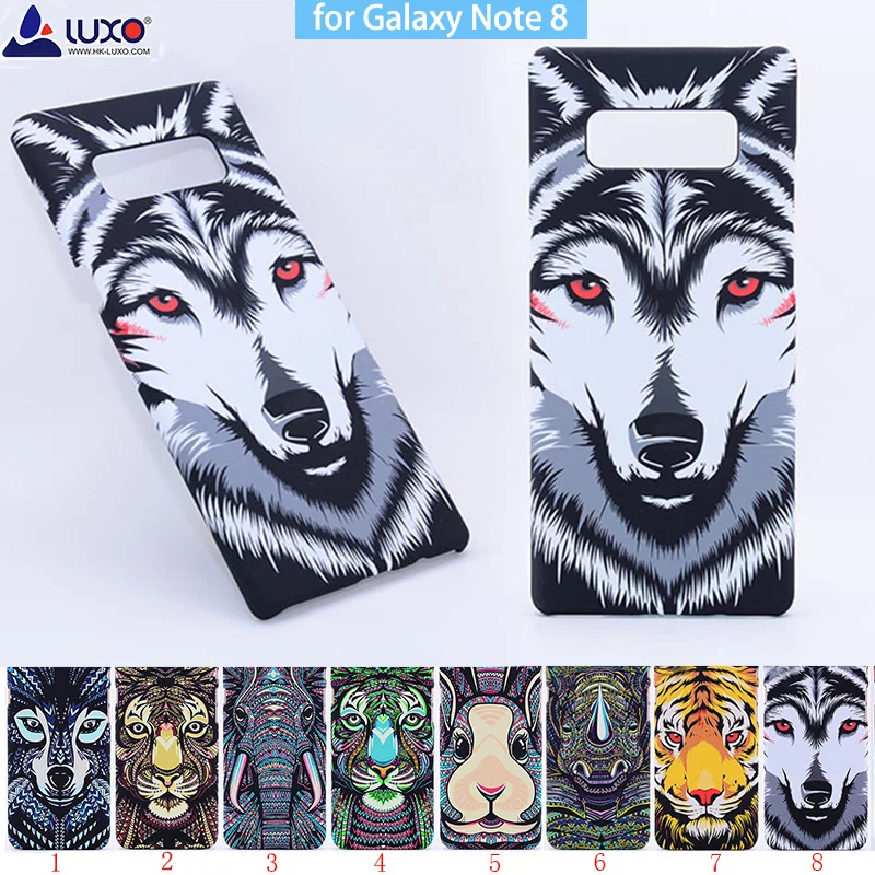 for Samsung Galaxy Note 8 Case Forest King Aztec Animals Lion Wolf Owl Pattern PC Hard Glow In The Dark Luminous Cover | Мобильные