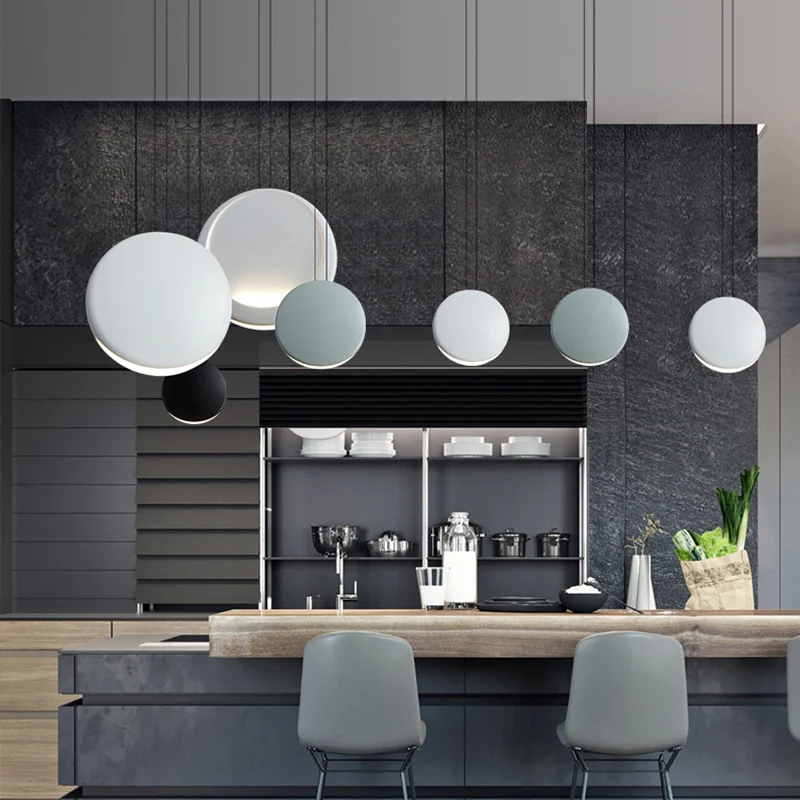 

Nordic LED Round Macaron Pendant Lights Kitchen Fixtures Loft Bedroom Living Room Pendant Lamps Interior Decoration Hanging Lamp