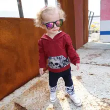 Осень-зима теплые модные Мода Одежда для новорожденных для маленьких девочек одежда с капюшоном штаны для маленьких мальчиков одежда Одежда для малышей Костюм