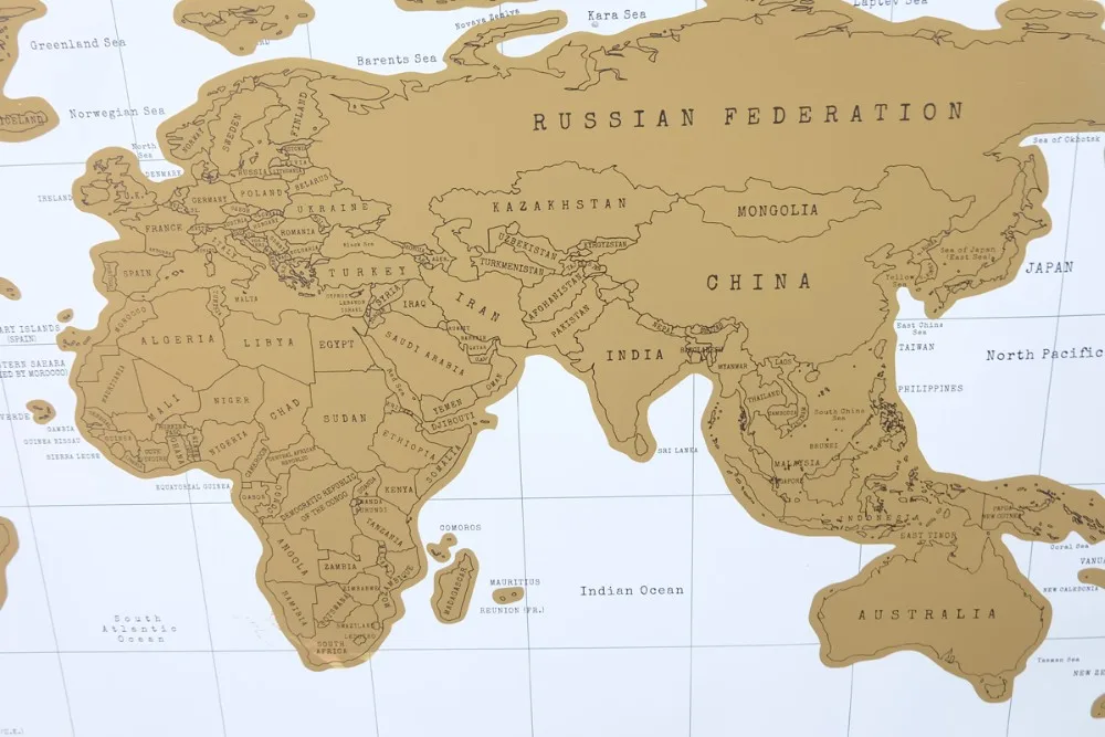 

88x52cm big size Deluxe Edition Scratch Map With Scratch Off Layer Visual Travel Journal World Map for travel