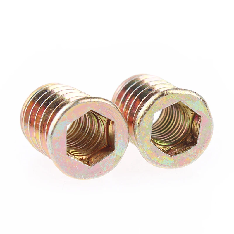 

10 pcs M6*13/M8*20mm Iron Color Zinc Furniture Screw Nut T-type Nut Connector Hexagonal Nut For Wood Furniture Embedded Parts