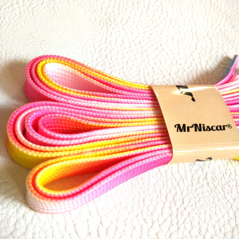 Mr. Niscar 2 пары 80-150 см радужные шнурки для мужчин и женщин плоские шнурки повседневные шнурки для обуви Цветные полиэфирные шнурки 5 цветов