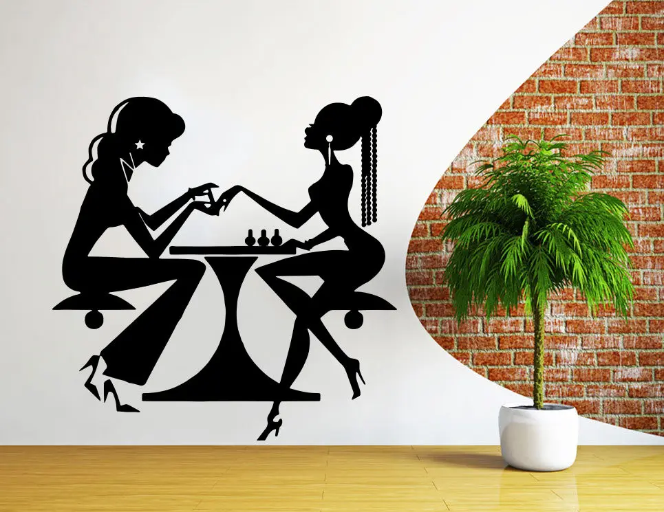 Wall Decal Salon Poster Beauty Salon Nail Art Manicure Decal Hairdesser