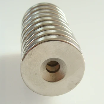 

8PCS D30mm*d6mm*5mm nickel coat powerful rare earth neodymium magnet with countersunk hole