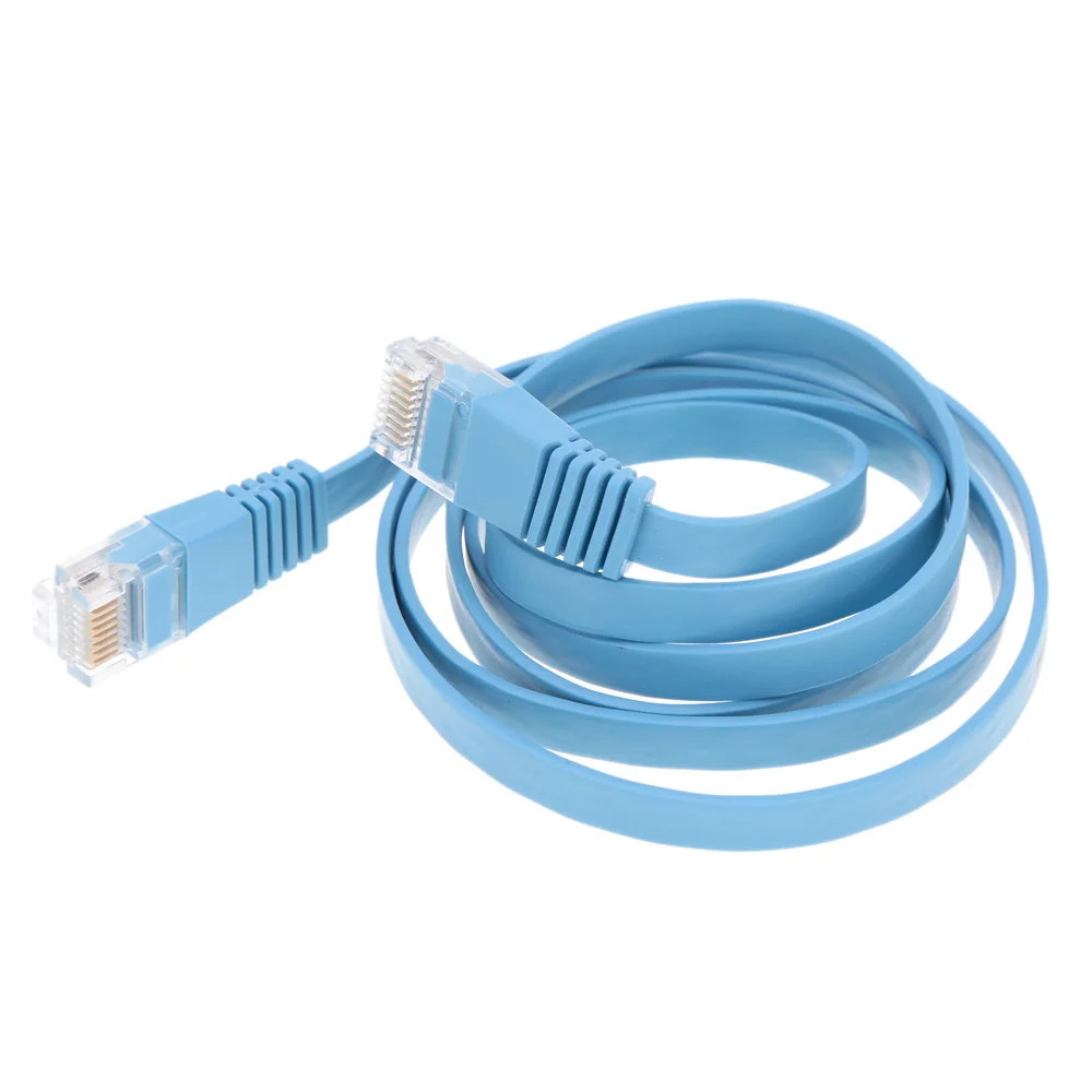 Высокоскоростной Cat6 Ethernet плоский кабель RJ45 Компьютер LAN Интернет сетевой шнур 15 м