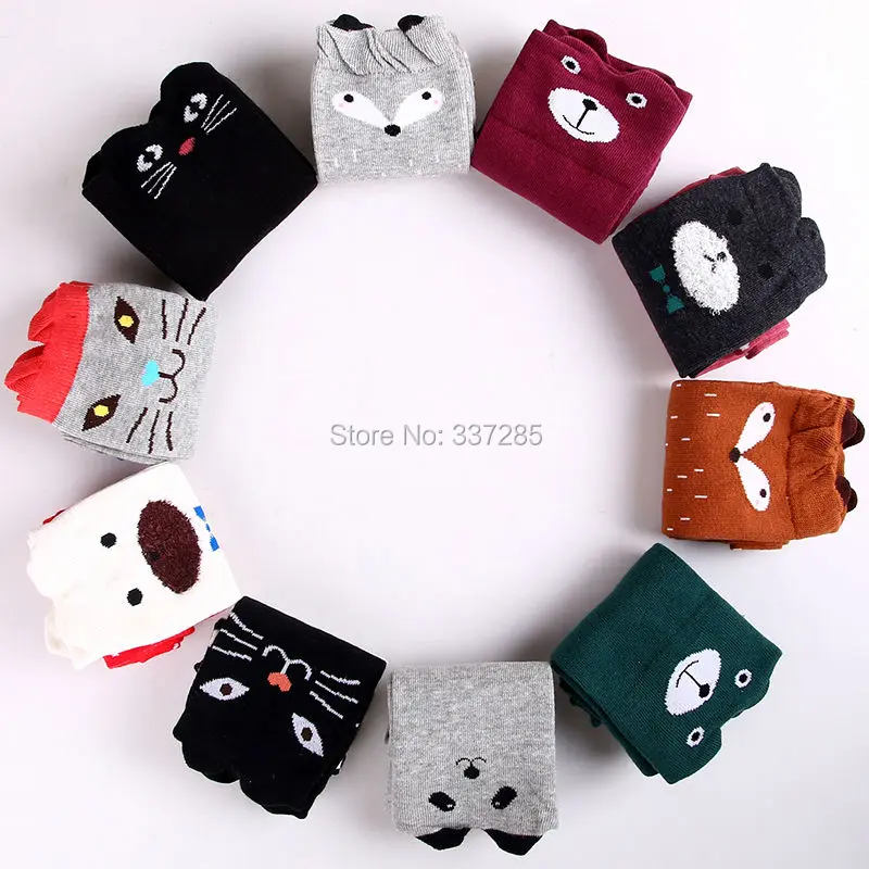 Children warmers ankle short lovely socks Cartoon Cute Kids Girl Knee High Socks Cute cotton font