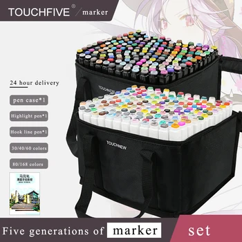 

TouchFIVE Marker Pen 15/36/48/60/72/80/168 Colors Art Markers Set Double Head Artist Sketch Oily Pen Manga Pen Painting set