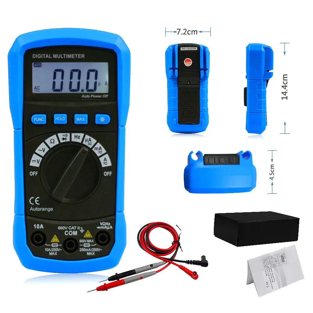 

BSIDE ADM01 Digital Multimeter Auto Ranging DC/AC Voltage Current Resistance Tester Backlight Multimetro Digital Profissional