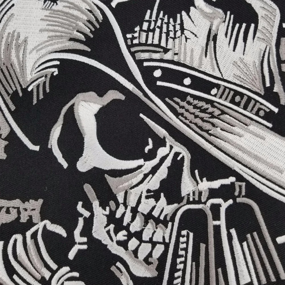 Skull with Gun vest back patch embroidery iron-on cool jacket biker mini patches garment accessory (4)