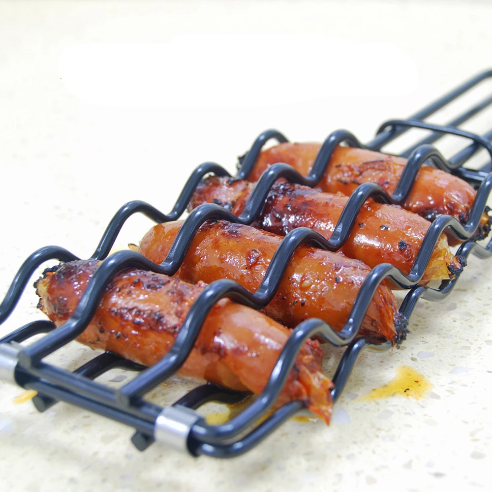 Barbecue Stainless Adjustable Sausage Grilling Basket in Other BBQ Tools from Home & Garden on