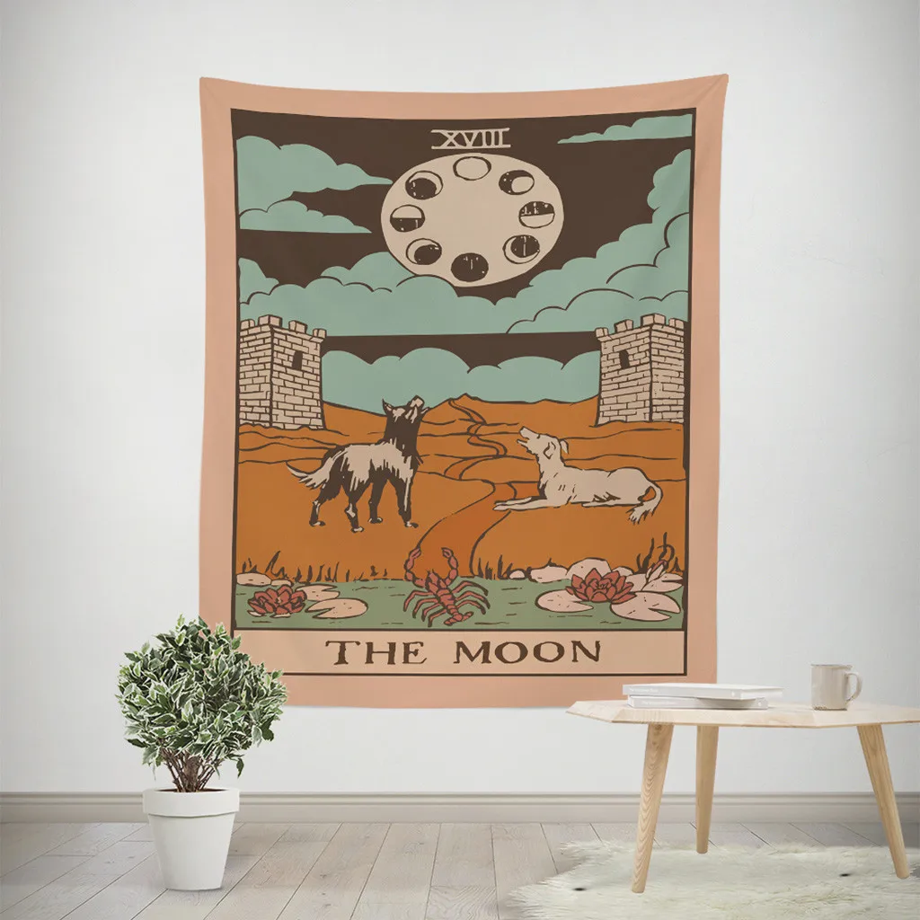 

Drop Shipping Tarot Tapestry The Moon Star Sun Medieval Europe Divination Wall Hanging Hot Shipped Within 36 Hours