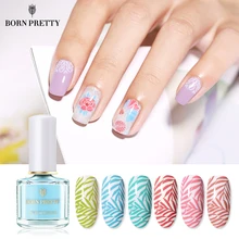 BORN PRETTY Макарон серии ногтей штамповки польский 6 мл синий и красный цвета розовый печати изображения Лаки Лето Цвет Маникюр Книги по искусству штамп лак