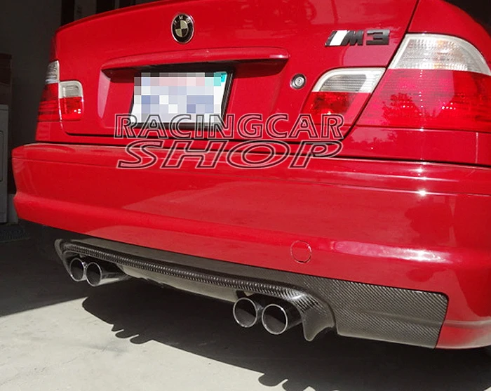 CSL STYLE FULL REAL CARBON FIBER REAR LIP DIFFUSER 4P EXHAUST FOR BMW 3