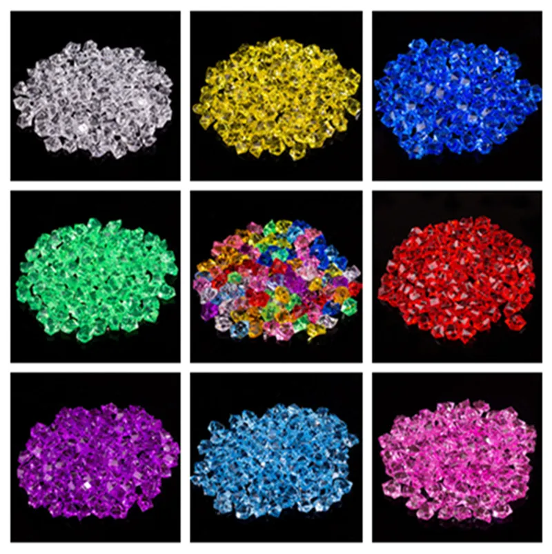 10PCs Multicolor Aquarium Decorative Stones Vase Garden Glass Crystals Acrylic Gem Stone