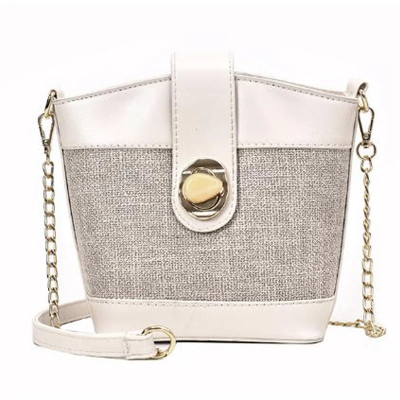 

New Wave Fashion Bucket Bag Female Wild Woven Chain Bag Shoulder Bag Tide