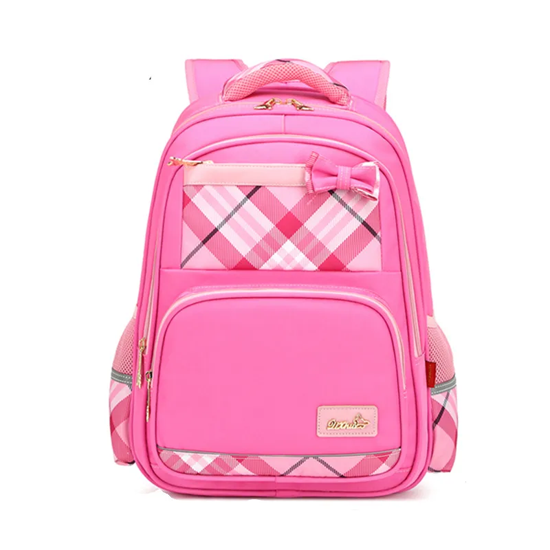 Детская школьная сумка, Модный водонепроницаемый дышащий рюкзак на молнии для мальчиков и девочек, сумка на плечо - Цвет: Pink