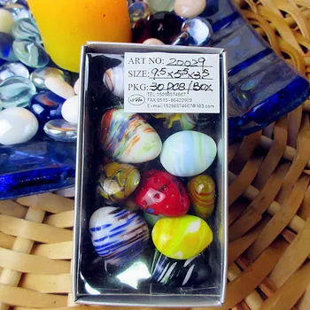 

30 PCS new colorful handmade glass stone shape sculptures model aquarium bottom fairy garden decoration glass Marbles ornaments