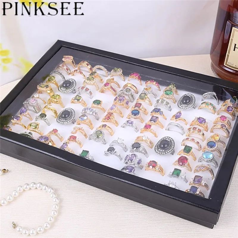 

PINKSEE High Quality Jewelry Rings Cases Earring Jewelry Container Portable Storage Case Display Boxes Lowest Price