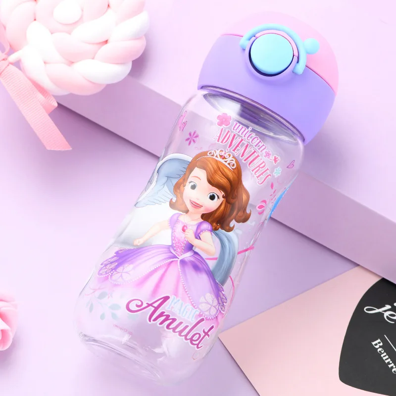 Disney Розовый Микки мышь чашки с картинками из мультфильмов с Силиконовая защита для мальчиков с изображением машинок спортивные бутылки для девочек принцесса София чашки для кормления