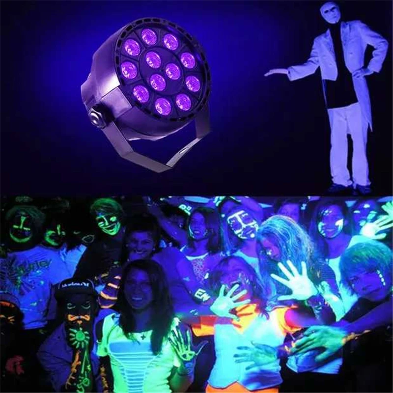 

12 LED Disco UV Violet Black Lights DJ 36W Par Lamp UV For Party Christmas Bar Lamp Laser Stage Wall Washer Spot Light Backlight