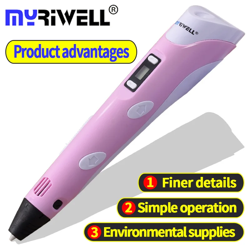 3d печать Ручка Myriwell 2 го поколения RP 100B модель ручка 100 mAbs/PLA детская живопись Doodle