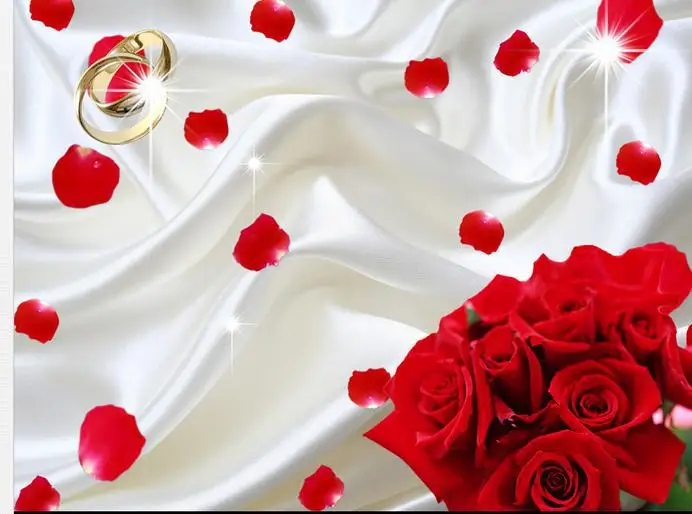 Customize Wallpaper Papel De Parede Red Rose Ring 3d Cloth Backdrop Mural 3d Mural Wallpaper 3d