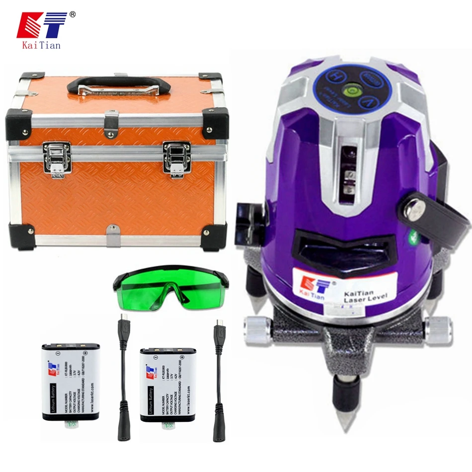 

KaiTian Laser Level Green & Red 2 Lines 3 Points Self-Leveling Horizontal&Vertical 360 Rotary Niveau Lasers Powerful Lazer Level