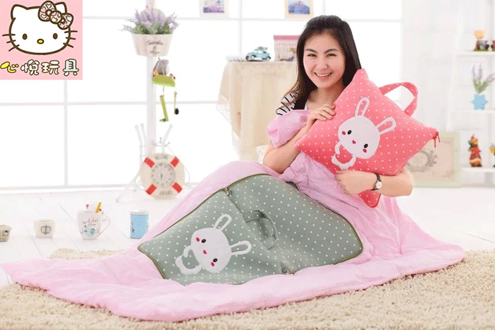 Милый мультфильм Helly kittykt волна Очаровательны кролик автомобиля кондиционер одеяло, Подушка Одеяло офис обед подарок