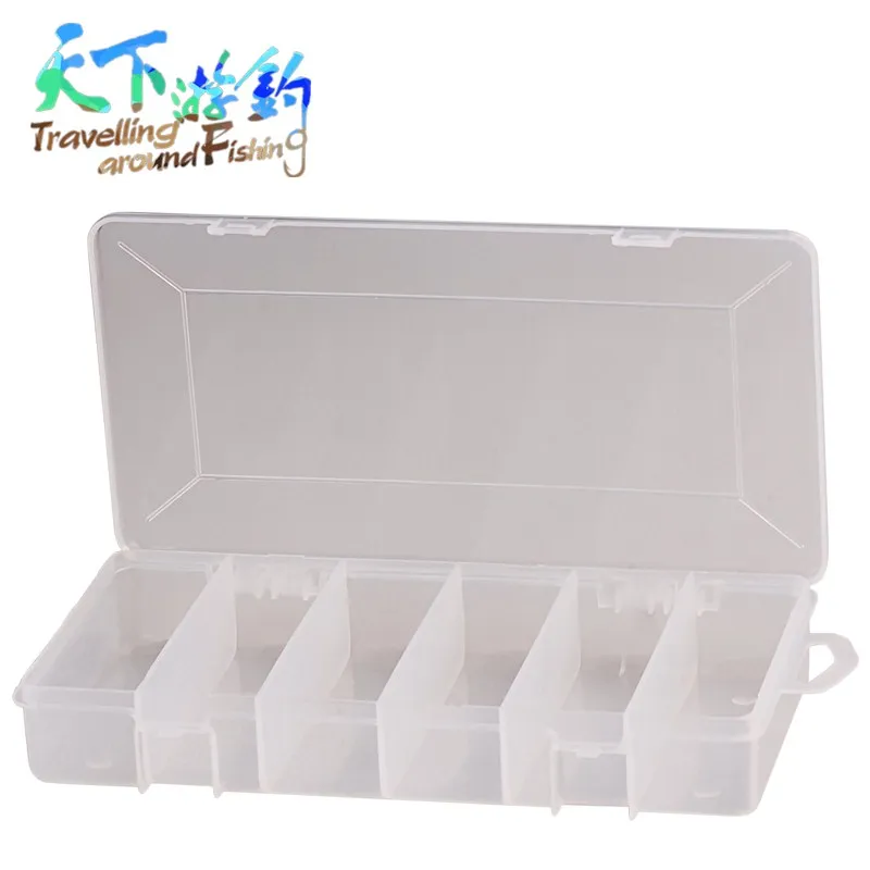 

TAF Waterproof Fishing Box 20.7*11*3.3cm 6 Compartments Saltwater Fishing Tackle Box Plastic High Quality Lure Box Case Storage