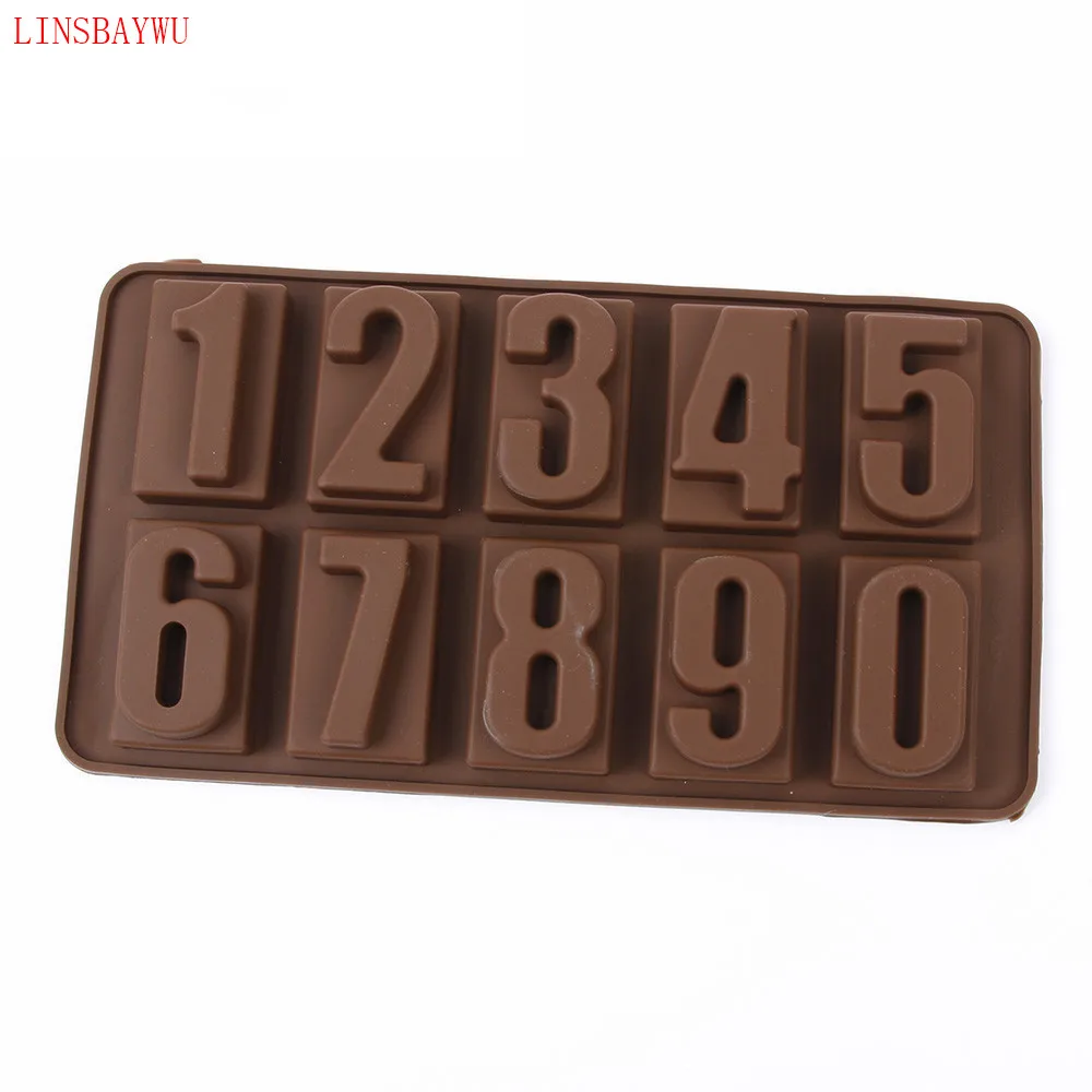 

1PCS Silicone Numbers Chocolate Mold Cookies Cold 3D Digital Shape Fondant Cake Tools Cake Decorating Tools