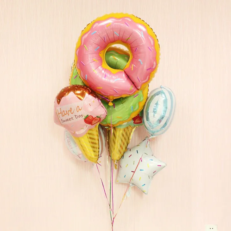 50 шт. большой размер 75*70 см сладкий Пончик фольги Воздушные шары пончики воздушный шар мальчики/девочки шарик для дня рождения Baby Shower