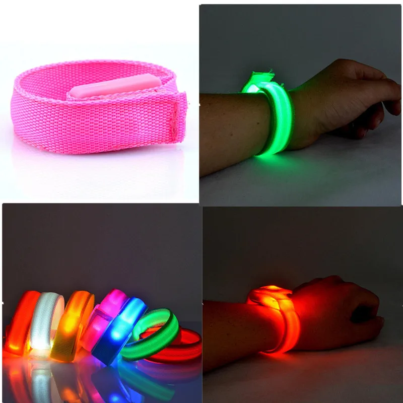 

New LED Safety Reflective Light Shine Flash Glowing Luminous Armband Arm Belt Band Hand Strap Wristband Wrist Bracelets