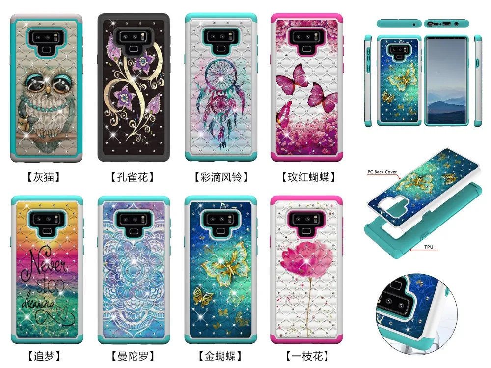 Shockproof Phone Case For Samsung Galaxy note 9 S8 Plus s9 plus 2in1 TPU Silicone Cover for j3 j7 2017 2018 Cases |