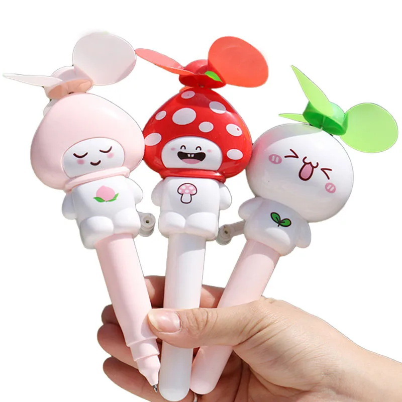 

1pcs Fashion Creative Design Cute Fruit Mini Manual Fan Pen Student Personalized Stationery Protable Writing Tool Ballpoint Pen