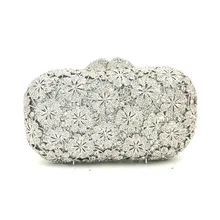 Женская вечерняя сумочка с бриллиантами роскошный хрустальный свадебный клатч Свадебные вечерние сумки-кошельки цветок хризантемы Кристальные кошельки