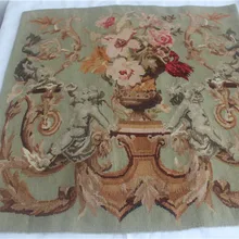 2" x 24"(60x60 см) Aubusson ручной гобелен, новозеландская шерсть ручной работы