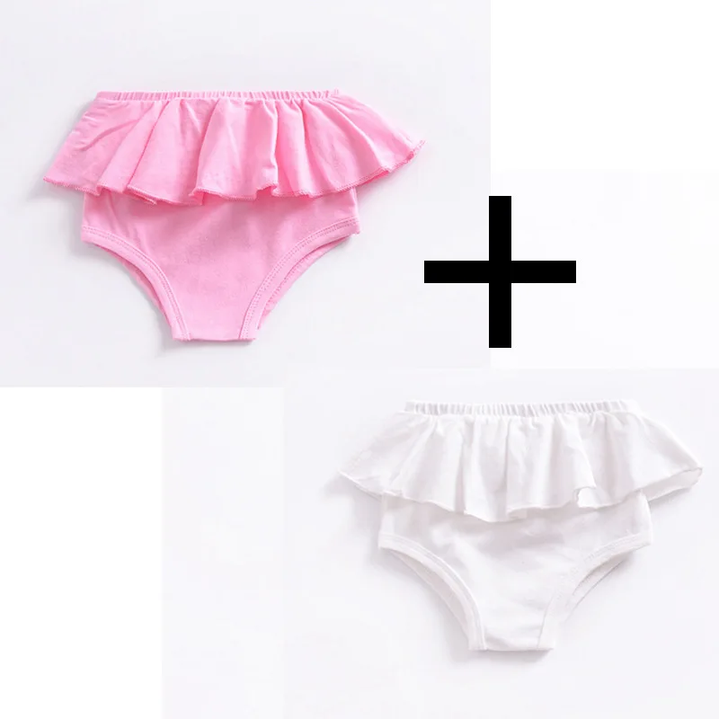 2 шт./лот детские одежда для девочек ярких цветов для маленьких девочек Шорты 8 видов цветов Детские Шорты новорожденных Костюмы хлопок младенческой Bebes Clothiing - Цвет: pink add white