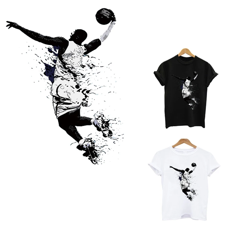 

thermo stickers on clothes iron on patches stripes application of one heat-sensitive patche flower applique stripe basketball